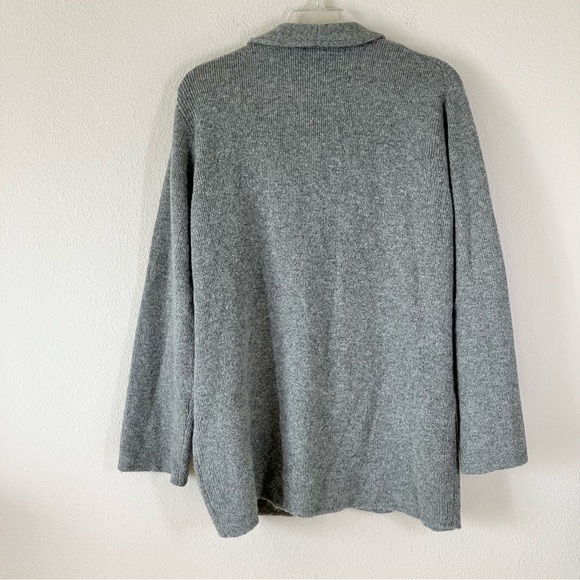 J CREW Cocoon Cardigan Wool-blend Coatigan Pockets Academia Preppy Gray XL - Picture 10 of 11